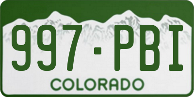 CO license plate 997PBI