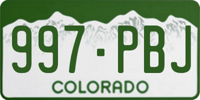 CO license plate 997PBJ