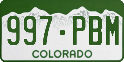 CO license plate 997PBM