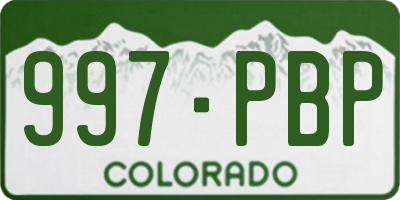 CO license plate 997PBP