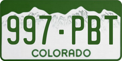 CO license plate 997PBT