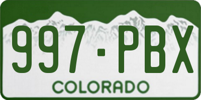 CO license plate 997PBX