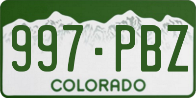 CO license plate 997PBZ