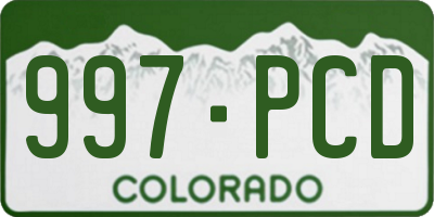 CO license plate 997PCD