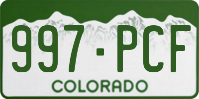 CO license plate 997PCF
