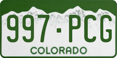 CO license plate 997PCG