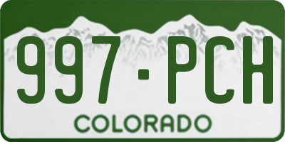 CO license plate 997PCH