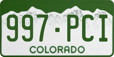 CO license plate 997PCI