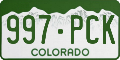 CO license plate 997PCK