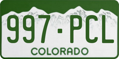 CO license plate 997PCL