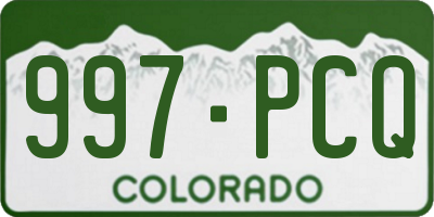 CO license plate 997PCQ