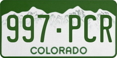 CO license plate 997PCR