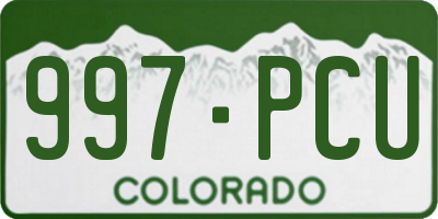 CO license plate 997PCU