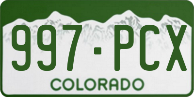 CO license plate 997PCX