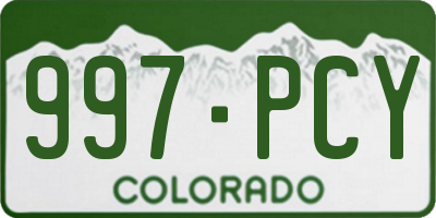 CO license plate 997PCY