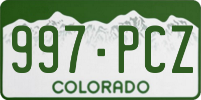 CO license plate 997PCZ