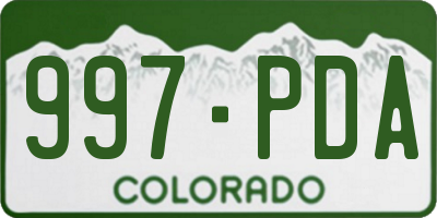 CO license plate 997PDA