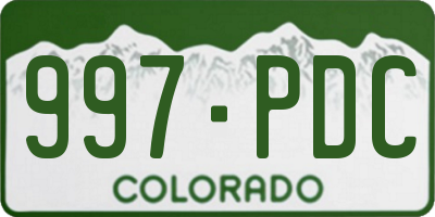 CO license plate 997PDC