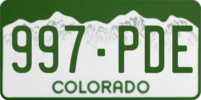 CO license plate 997PDE