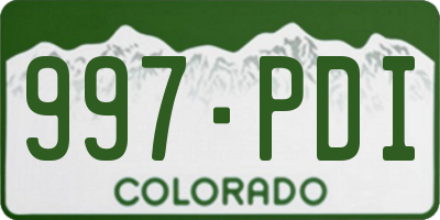 CO license plate 997PDI