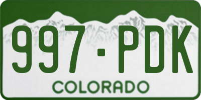 CO license plate 997PDK