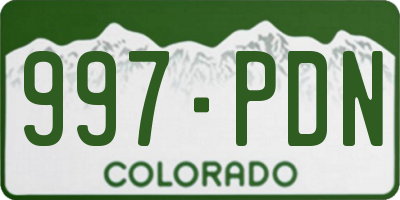 CO license plate 997PDN