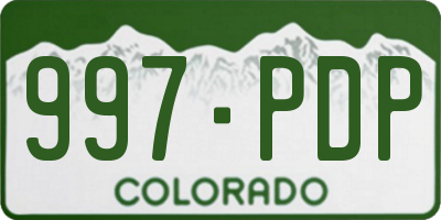 CO license plate 997PDP