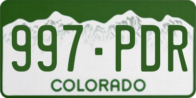 CO license plate 997PDR