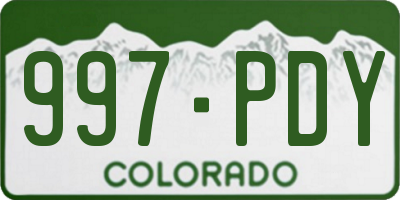 CO license plate 997PDY