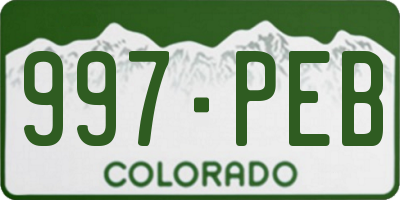 CO license plate 997PEB