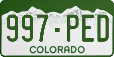 CO license plate 997PED