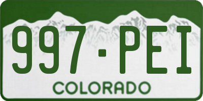 CO license plate 997PEI