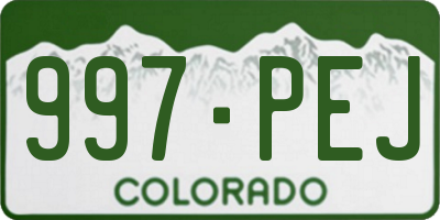CO license plate 997PEJ