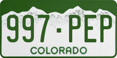 CO license plate 997PEP