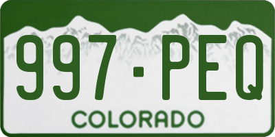 CO license plate 997PEQ
