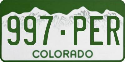 CO license plate 997PER