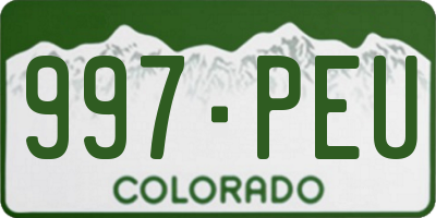 CO license plate 997PEU