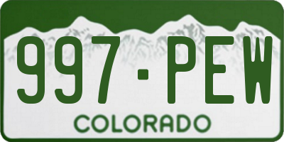 CO license plate 997PEW