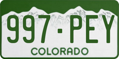 CO license plate 997PEY