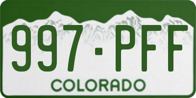 CO license plate 997PFF
