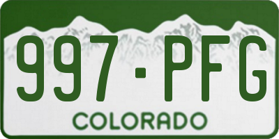 CO license plate 997PFG