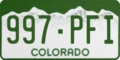 CO license plate 997PFI