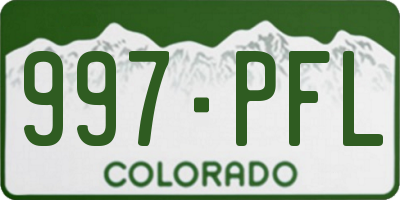 CO license plate 997PFL