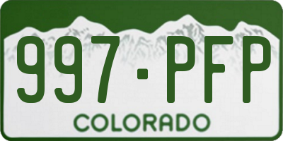 CO license plate 997PFP