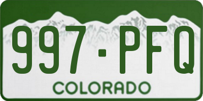 CO license plate 997PFQ
