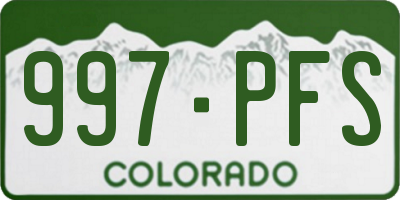 CO license plate 997PFS