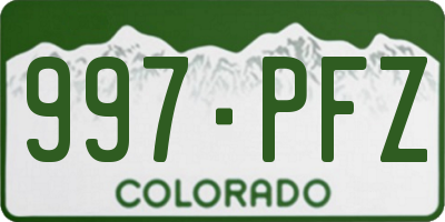 CO license plate 997PFZ