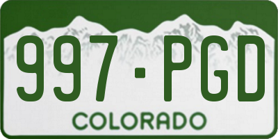 CO license plate 997PGD