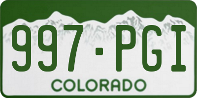 CO license plate 997PGI