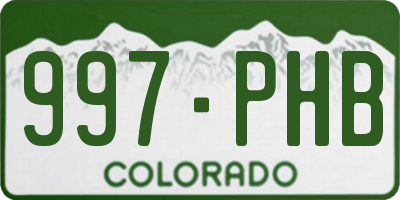 CO license plate 997PHB